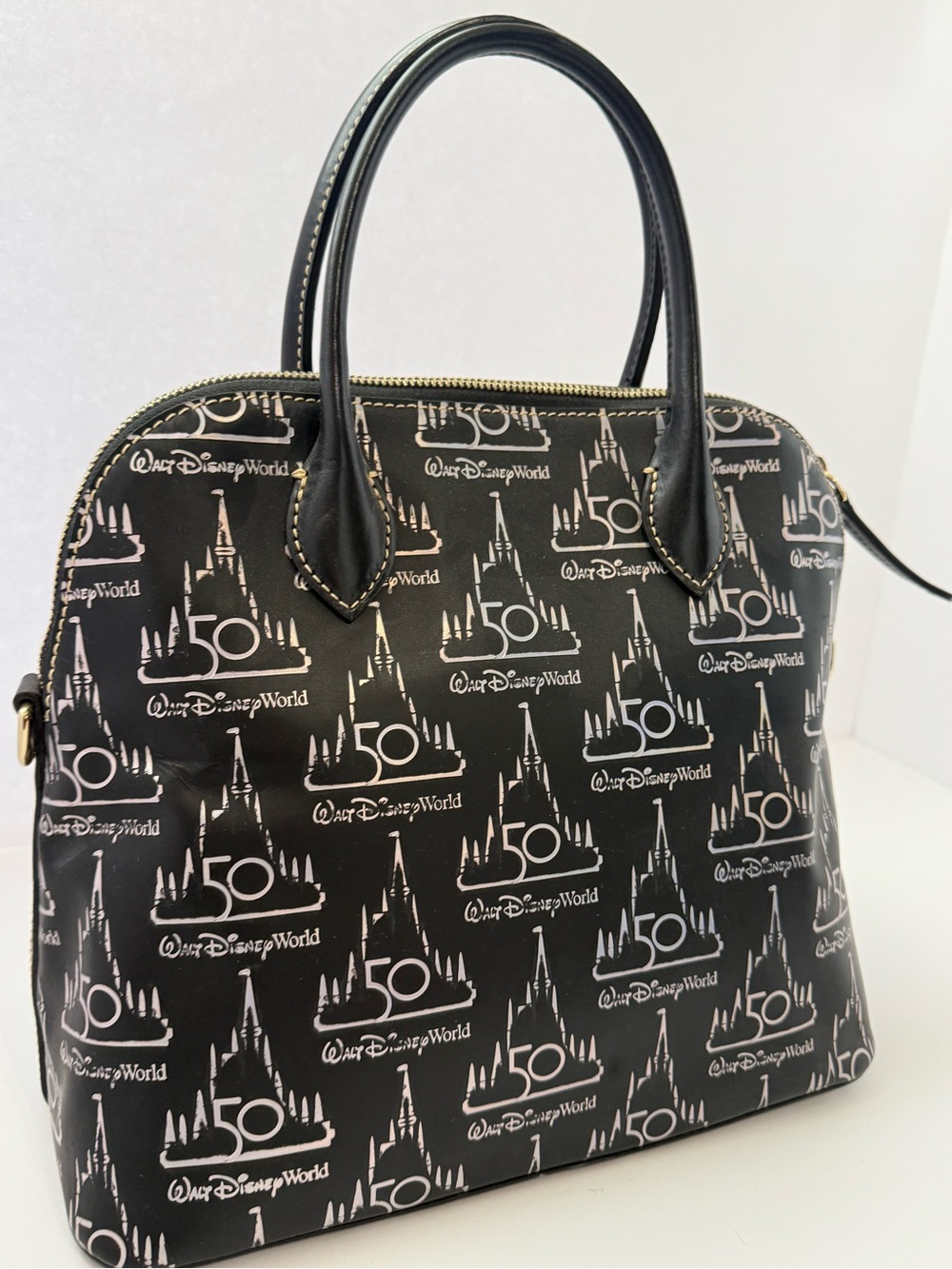 Dooney & Bourke Black Walt Disney World 50th Anniversary Dome Satchel - Picture 2 of 9
